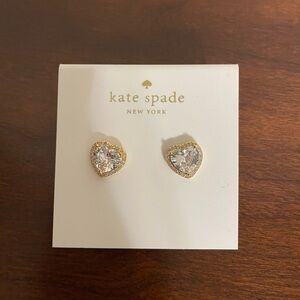 Kate Spade Gold Heart Crystal Earrings